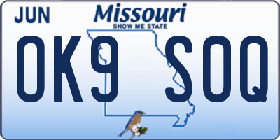 MO license plate OK9S0Q