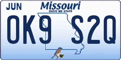 MO license plate OK9S2Q