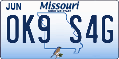 MO license plate OK9S4G