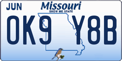 MO license plate OK9Y8B