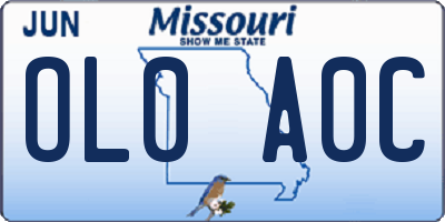 MO license plate OL0A0C