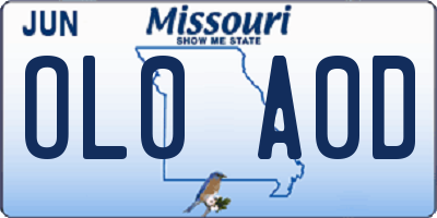 MO license plate OL0A0D