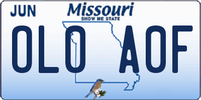 MO license plate OL0A0F