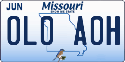 MO license plate OL0A0H