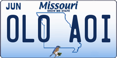 MO license plate OL0A0I