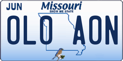 MO license plate OL0A0N