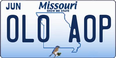 MO license plate OL0A0P