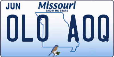 MO license plate OL0A0Q