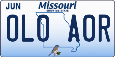 MO license plate OL0A0R