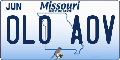 MO license plate OL0A0V