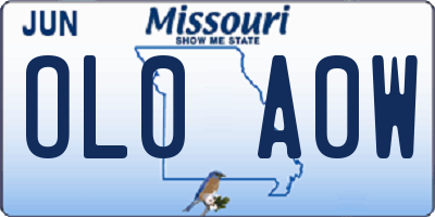 MO license plate OL0A0W