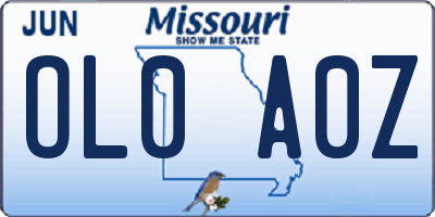 MO license plate OL0A0Z