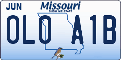 MO license plate OL0A1B
