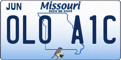 MO license plate OL0A1C