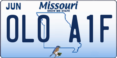MO license plate OL0A1F