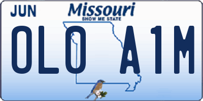 MO license plate OL0A1M