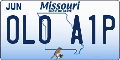 MO license plate OL0A1P