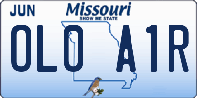 MO license plate OL0A1R
