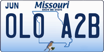 MO license plate OL0A2B