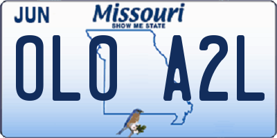 MO license plate OL0A2L