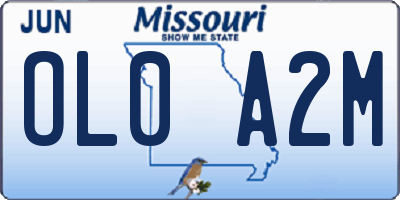MO license plate OL0A2M