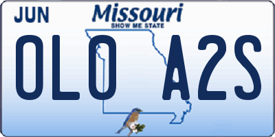 MO license plate OL0A2S