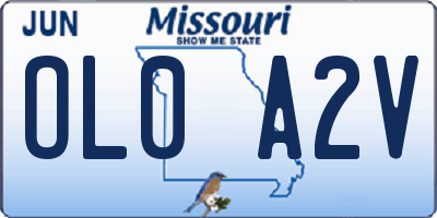 MO license plate OL0A2V