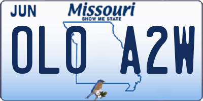 MO license plate OL0A2W