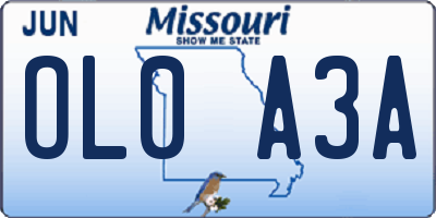 MO license plate OL0A3A