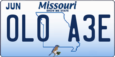 MO license plate OL0A3E