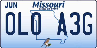 MO license plate OL0A3G