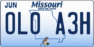 MO license plate OL0A3H