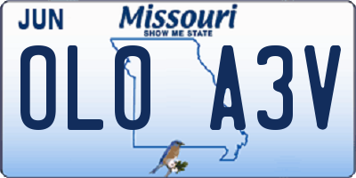 MO license plate OL0A3V
