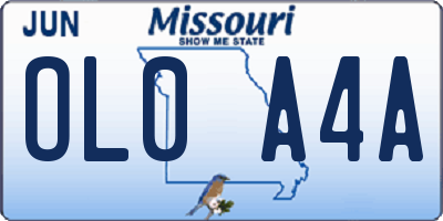 MO license plate OL0A4A