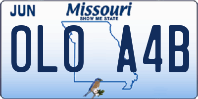 MO license plate OL0A4B