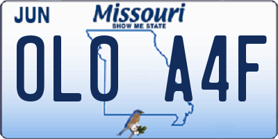 MO license plate OL0A4F