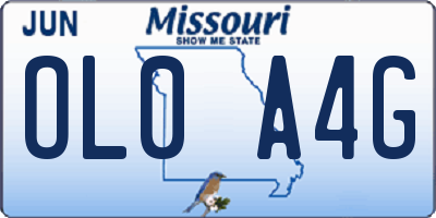 MO license plate OL0A4G