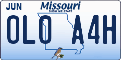 MO license plate OL0A4H