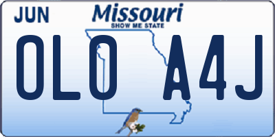 MO license plate OL0A4J