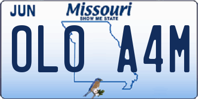 MO license plate OL0A4M