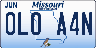 MO license plate OL0A4N