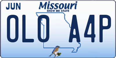 MO license plate OL0A4P