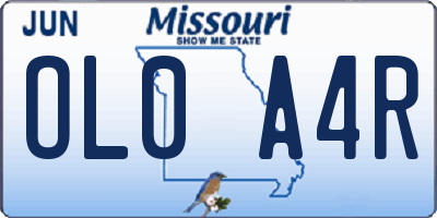 MO license plate OL0A4R