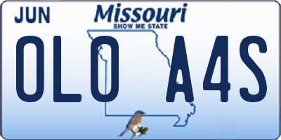 MO license plate OL0A4S