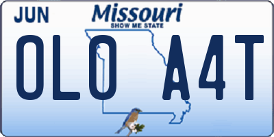 MO license plate OL0A4T