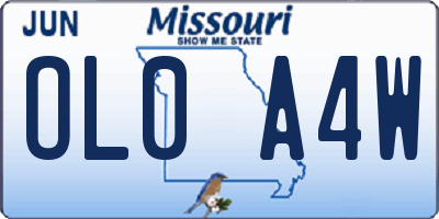 MO license plate OL0A4W