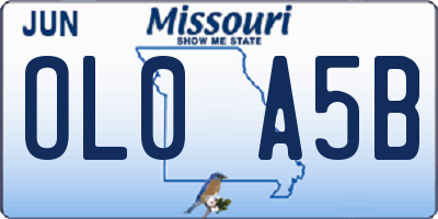 MO license plate OL0A5B