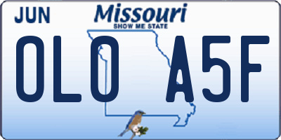 MO license plate OL0A5F