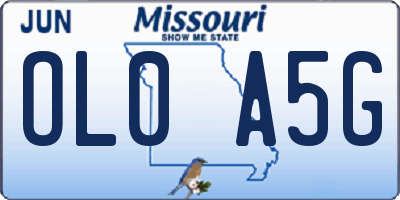 MO license plate OL0A5G