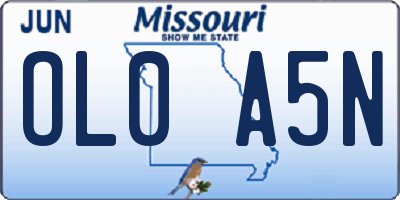 MO license plate OL0A5N
